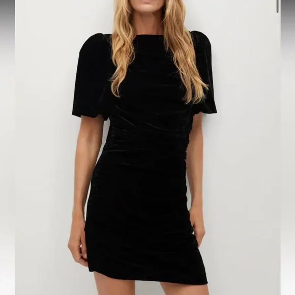 knee length dresses for ladies MNG Mango Black Sleeveless Tie Waist Mock Neck Tank Sheath Mini Dress Size 0 main image 0